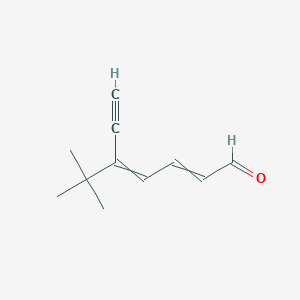 molecular formula C11H14O B14680662 5-tert-Butylhepta-2,4-dien-6-ynal CAS No. 36716-15-1