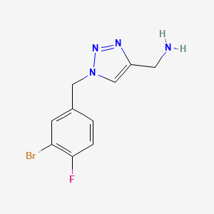 molecular formula C10H10BrFN4 B1468068 [(3-溴-4-氟苯基)甲基]-1H-1,2,3-三唑-4-基甲胺 CAS No. 1248231-31-3