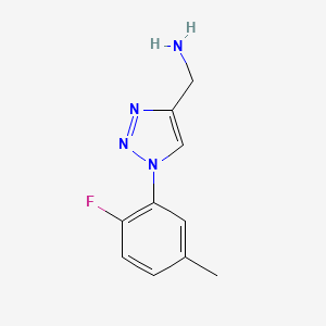 molecular formula C10H11FN4 B1468069 [1-(2-氟-5-甲基苯基)-1H-1,2,3-三唑-4-基]甲胺 CAS No. 1248440-83-6