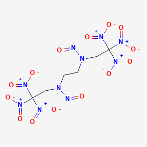 molecular formula C6H8N10O14 B14680698 N-[2-[nitroso(2,2,2-trinitroethyl)amino]ethyl]-N-(2,2,2-trinitroethyl)nitrous amide CAS No. 35082-21-4