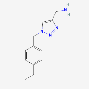 molecular formula C12H16N4 B1468077 {1-[(4-乙基苯基)甲基]-1H-1,2,3-三唑-4-基}甲胺 CAS No. 1247231-04-4
