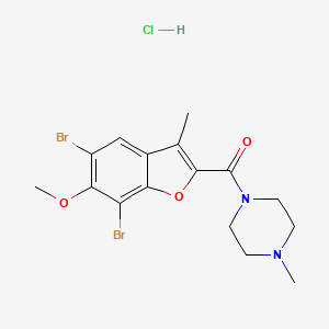 Piperazine, 1-((5,7-dibromo-6-methoxy-3-methylbenzofuran-2-yl)carbonyl)-4-methyl-, hydrochloride