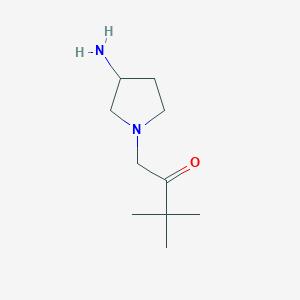 molecular formula C10H20N2O B1468081 1-(3-氨基吡咯烷-1-基)-3,3-二甲基丁烷-2-酮 CAS No. 1248215-60-2