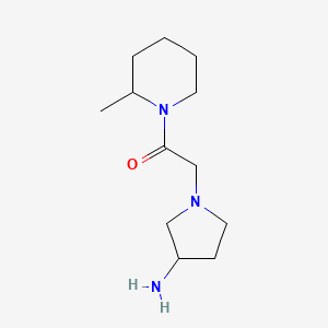 molecular formula C12H23N3O B1468082 2-(3-氨基吡咯烷-1-基)-1-(2-甲基哌啶-1-基)乙-1-酮 CAS No. 1251278-23-5
