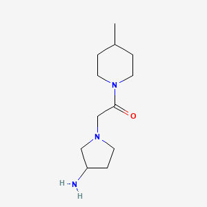 molecular formula C12H23N3O B1468084 2-(3-Aminopyrrolidin-1-yl)-1-(4-methylpiperidin-1-yl)ethan-1-one CAS No. 1248419-11-5