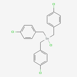 molecular formula C21H18Cl4Sn B14680849 Chlorotris[(4-chlorophenyl)methyl]stannane CAS No. 38480-71-6