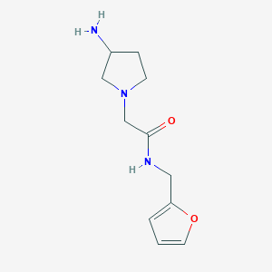 molecular formula C11H17N3O2 B1468085 2-(3-氨基吡咯烷-1-基)-N-[(呋喃-2-基)甲基]乙酰胺 CAS No. 1247926-22-2