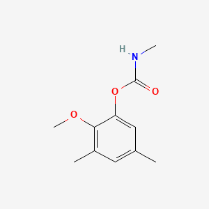 molecular formula C11H15NO3 B14680878 Phenol, 2-methoxy-3,5-dimethyl-, methylcarbamate CAS No. 28685-36-1