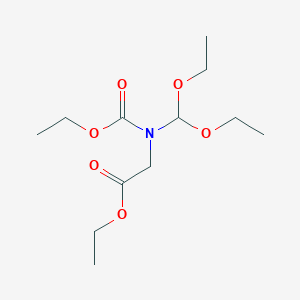 molecular formula C12H23NO6 B14680915 Ethyl N-(diethoxymethyl)-N-(ethoxycarbonyl)glycinate CAS No. 37819-44-6