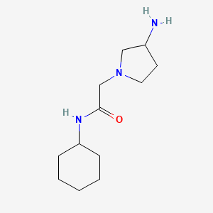 molecular formula C12H23N3O B1468092 2-(3-aminopyrrolidin-1-yl)-N-cyclohexylacetamide CAS No. 1249082-86-7