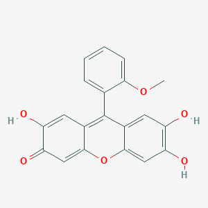 molecular formula C20H14O6 B14680928 3H-Xanthen-3-one, 2,6,7-trihydroxy-9-(methoxyphenyl)- CAS No. 37569-53-2