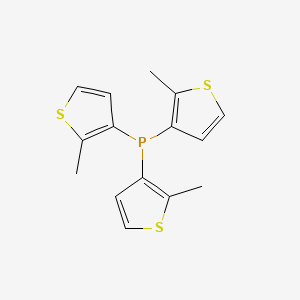 molecular formula C15H15PS3 B14680930 Tris(2-methylthiophen-3-yl)phosphane CAS No. 30536-97-1