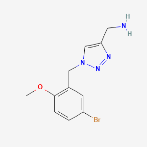 molecular formula C11H13BrN4O B1468101 {1-[(5-bromo-2-méthoxyphényl)méthyl]-1H-1,2,3-triazol-4-yl}méthanamine CAS No. 1285355-64-7