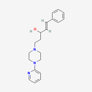 molecular formula C20H25N3O B14681015 Penten-3-ol, 1-phenyl-5-(4-(2-pyridyl)piperazinyl)- CAS No. 37151-57-8