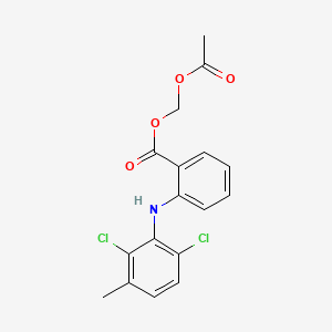 molecular formula C17H15Cl2NO4 B14681076 Benzoic acid, 2-((2,6-dichloro-3-methylphenyl)amino)-, (acetyloxy)methyl ester CAS No. 29098-20-2