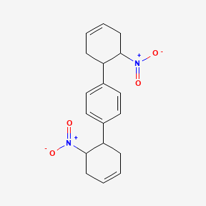 molecular formula C18H20N2O4 B14681078 1,4-Bis(6-nitrocyclohex-3-en-1-yl)benzene CAS No. 34668-19-4