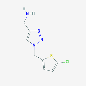 molecular formula C8H9ClN4S B1468112 {1-[(5-chlorothiophen-2-yl)methyl]-1H-1,2,3-triazol-4-yl}methanamine CAS No. 1248956-11-7