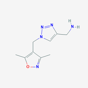molecular formula C9H13N5O B1468115 {1-[(3,5-dimethyl-1,2-oxazol-4-yl)methyl]-1H-1,2,3-triazol-4-yl}methanamine CAS No. 1247102-95-9