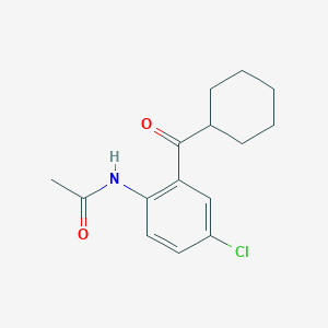 molecular formula C15H18ClNO2 B14681155 N-[4-chloro-2-(cyclohexanecarbonyl)phenyl]acetamide 