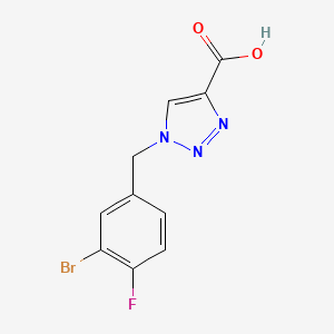 molecular formula C10H7BrFN3O2 B1468119 1-[(3-溴-4-氟苯基)甲基]-1H-1,2,3-三唑-4-羧酸 CAS No. 1457729-10-0