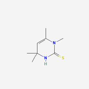 molecular formula C8H14N2S B14681198 2(1H)-Pyrimidinethione, 3,4-dihydro-1,4,4,6-tetramethyl- CAS No. 37929-27-4