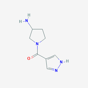 molecular formula C8H12N4O B1468120 1-(1H-pyrazole-4-carbonyl)pyrrolidin-3-amine CAS No. 1249971-68-3