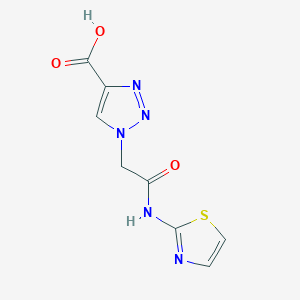 molecular formula C8H7N5O3S B1468124 1-{[(1,3-噻唑-2-基)氨基羰基]甲基}-1H-1,2,3-三唑-4-羧酸 CAS No. 1267227-07-5