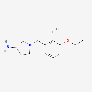 molecular formula C13H20N2O2 B1468126 2-((3-Aminopyrrolidin-1-yl)methyl)-6-ethoxyphenol CAS No. 1897879-33-2