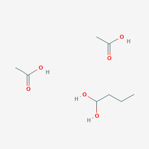 molecular formula C8H18O6 B14681266 Acetic acid--butane-1,1-diol (2/1) CAS No. 29949-17-5