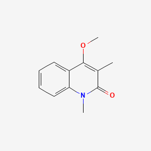 molecular formula C12H13NO2 B14681304 Carbostyril, 1,3-dimethyl-4-methoxy- CAS No. 32606-04-5