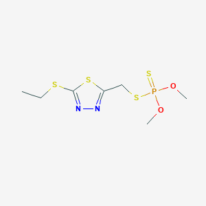 (5-Ethylsulfanyl-1,3,4-thiadiazol-2-yl)methylsulfanyl-dimethoxy-sulfanylidene-phosphorane