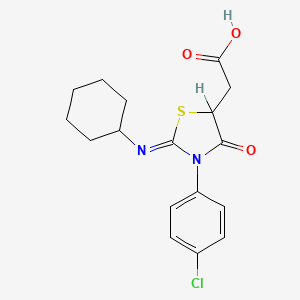 3-(p-Chlorophenyl)-2-(cyclohexylimino)-4-oxo-5-thiazolidineacetic acid