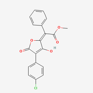 molecular formula C19H13ClO5 B14681369 Methyl (E)-alpha-(4-(4-chlorophenyl)-3-hydroxy-5-oxo-2(5H)-furanylidene)benzeneacetate CAS No. 37542-22-6