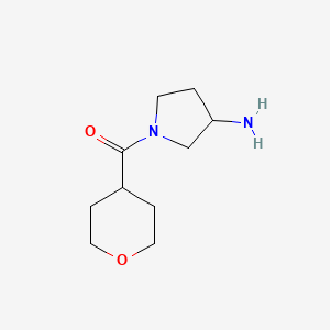 molecular formula C10H18N2O2 B1468138 1-(Oxane-4-carbonyl)pyrrolidin-3-amine CAS No. 1251269-10-9