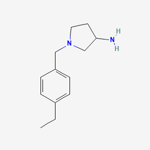 molecular formula C13H20N2 B1468140 1-[(4-Ethylphenyl)methyl]pyrrolidin-3-amine CAS No. 1247475-05-3