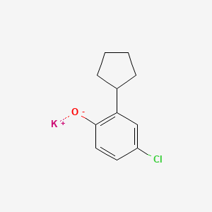 molecular formula C11H12ClKO B14681447 4-Chloro-2-cyclopentylphenol potassium salt CAS No. 35471-38-6