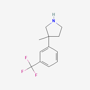 molecular formula C12H14F3N B1468147 3-Methyl-3-[3-(trifluoromethyl)phenyl]pyrrolidine CAS No. 1250821-72-7