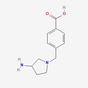 B1468149 4-[(3-Aminopyrrolidin-1-yl)methyl]benzoic acid CAS No. 1340225-73-1