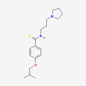 molecular formula C18H28N2OS B14681618 Benzamide, p-isobutoxy-N-(3-pyrrolidinylpropyl)thio- CAS No. 32417-08-6