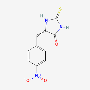 molecular formula C10H7N3O3S B14681636 4-Imidazolidinone, 5-[(4-nitrophenyl)methylene]-2-thioxo- CAS No. 37428-90-3