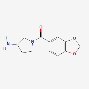 molecular formula C12H14N2O3 B1468165 1-(2H-1,3-benzodioxole-5-carbonyl)pyrrolidin-3-amine CAS No. 1284834-61-2