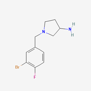 molecular formula C11H14BrFN2 B1468166 1-(3-Bromo-4-fluorobenzyl)pyrrolidin-3-amine CAS No. 1274508-97-2