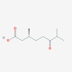 molecular formula C10H18O3 B14681735 (3R)-3,7-dimethyl-6-oxooctanoic acid CAS No. 38975-38-1