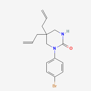 molecular formula C16H19BrN2O B14681763 Tetrahydro-1-(4-bromophenyl)-5,5-di-2-propenyl-2(1H)-pyrimidinone CAS No. 35965-92-5