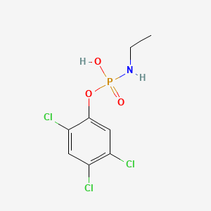 molecular formula C8H9Cl3NO3P B14681815 Phosphoramidic acid, ethyl-, (2,4,5-trichlorophenyl) ester CAS No. 35944-82-2