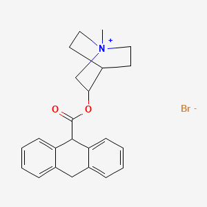 molecular formula C23H26BrNO2 B14681835 3-Hydroxy-1-methylquinuclidinium bromide 9,10-dihydro-9-anthroate CAS No. 29125-66-4