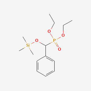 molecular formula C14H25O4PSi B14681873 Diethyl 1-phenyl-1-(trimethylsilyloxy)methane phosphonate CAS No. 31675-43-1