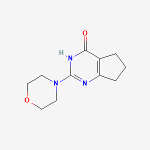 molecular formula C11H15N3O2 B14681925 5H-Cyclopentapyrimidin-4-ol, 6,7-dihydro-2-morpholino- CAS No. 33017-96-8