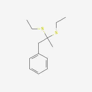 molecular formula C13H20S2 B14681942 Benzene, [2,2-bis(ethylthio)propyl]- CAS No. 36306-32-8