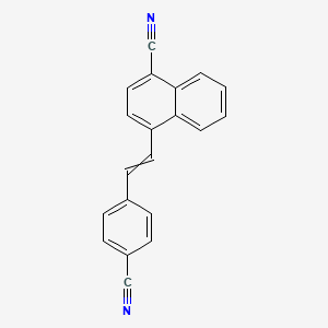 molecular formula C20H12N2 B14682086 4-[2-(4-Cyanophenyl)ethenyl]naphthalene-1-carbonitrile CAS No. 36411-64-0